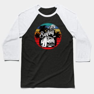 Surfing Time Vibes Retro Baseball T-Shirt